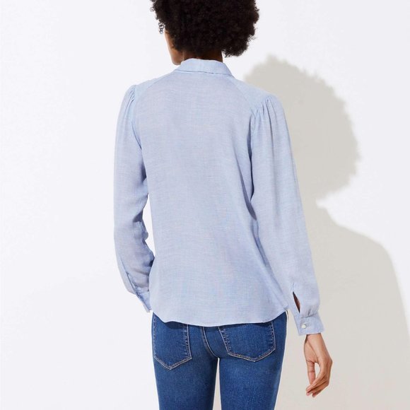 loft tie neck blouse